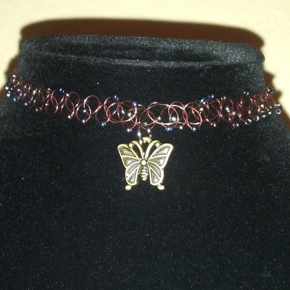 Butterfly Choker necklace, Tattoo choker necklace - Picture 2 of 3